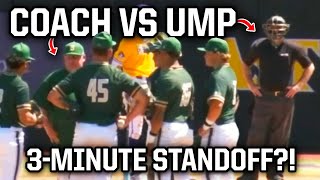 Umpire and coach have a threeminute standoff a breakdown [upl. by Ujawernalo70]