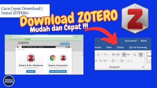 Cara Cepat Download ZOTERO dan Instal Zotero di Microsoft Word [upl. by Elmajian]