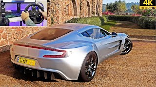 Aston Martin One77 73 liter V12  Forza Horizon 5  Steering Wheel  Gameplay [upl. by Loriner942]