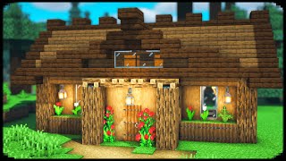 Minecraft How to Build a Small Wooden House [upl. by Akemej]