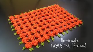 How to Make Table Mat  Wool Craft Ideas  Wool Design [upl. by Schechinger]