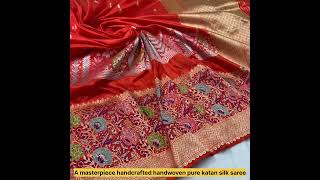 A master piece pure hand woven pure khathan pattu sarees [upl. by Eidas]