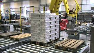 Fully automatic robot palletizing system [upl. by Stinson]