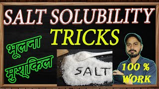 TRICKS  Solubility of SALT  No NEED to LEARN [upl. by Ddarb]