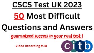 CSCS Test UK  50 New QampA  CSCS Card UK 2023  CITB health and safety Test 2023  CSCS Mock Test [upl. by Muncey]