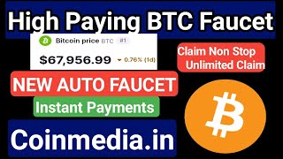 High Paying BTC Faucet New AUTO FAUCET 15 Crypto Available Earn Bitcoin FREE🤑 [upl. by Ydnerb92]