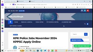 KPK Police Jobs November 2024 KPPSC Apply Online jobs jobs2024 police [upl. by Demetria]