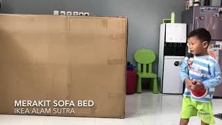 Vino membantu Apih MERAKIT Sofa Bed IKEA Alam Sutra [upl. by Stephana]