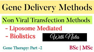 Delivery Methods of Gene Therapy part 2  Non viral transfection Methods  Liposome amp Biolistic [upl. by Tnert]