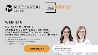 OSTATNI MOMENT NA DOKUMENTACJĘ CEN TRANSFEROWYCH TP ceny transferowe [upl. by Nairam]