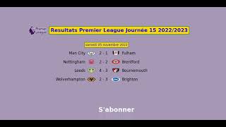 Resultats Ligue anglaise Premier League Journée 15 2022 2023 [upl. by Aya]