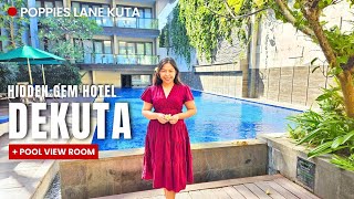 Rekomendasi Hotel Dekat Pantai Kuta Lokasi di Gang Poppies  Dekuta Hotel Review [upl. by Selestina32]