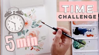 5 MINUTE WATERCOLOR PAINTING  Timed Art Challenge [upl. by Ostraw868]