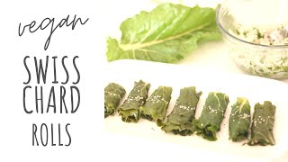 Swiss Chard Rolls  Easy Vegan Swiss Chard Recipe [upl. by Anima]