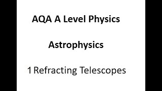 AQA A Level Physics Refracting Telescopes [upl. by Dunkin986]