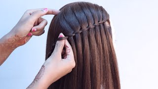 very easy amp quick waterfall hairstyle for open hair [upl. by Cogn]