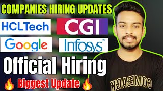 HCL CGI Google Infosys TCS Biggest Update  OFF Campus Drive For 2024 2023 2022 Batch Hiring [upl. by Somerset]