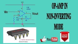 WORKING OF OPERATIONAL AMPLIFIER IN NONINVERTING MODE  MULTISIM [upl. by Femmine89]