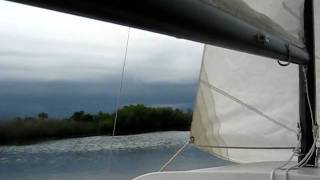 Sailing 1976 Sunbird Daysailer at Rocky Creek Florida [upl. by Ailehs601]