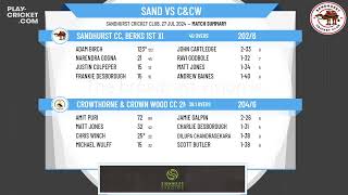 Sandhurst CC Berks 1st XI v Crowthorne amp Crown Wood CC 2nd XI [upl. by Garett723]