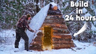 BUILD A WARM LOG CABIN IN 24 HOURS [upl. by Guerin]