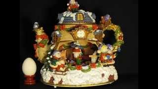 Xmas music box illuminated teapot house series [upl. by Ayanej358]