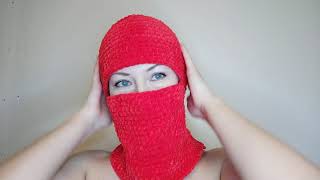 Crochet balaclava ski mask Red balaclava hand knit [upl. by Waly]