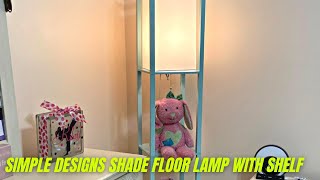 Simple Designs LF1014BLK Shade Floor Lamp with Shelf Review amp Test [upl. by Atsed]