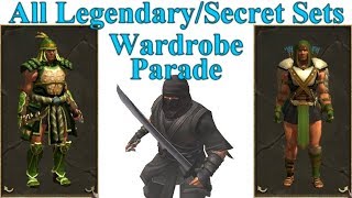 Titan Quest Anniversary All Legendary  Secret Sets Wardrobe Parade [upl. by Janie352]