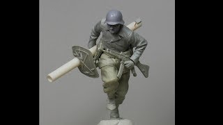 Sculpting 116 German SS soldier part 3 [upl. by Eiblehs391]