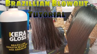 Brazilian Blowout Using Kera Gloss with Argan Oil [upl. by Porter654]