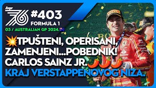 Lap76 403 F1 💥tpušteni operisani zamenjenipobednik Carlos Sainz🌶️ Kraj Verstappenovog niza [upl. by Publea]