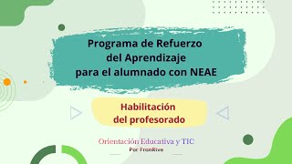 Programa de Refuerzo del Aprendizaje para el alumnado con NEAE en Séneca [upl. by Aehtrod]