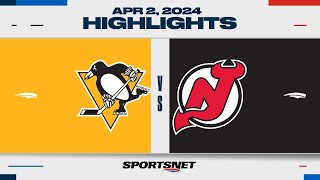 NHL Highlights  Penguins vs Devils  April 2 2024 [upl. by Ethben694]