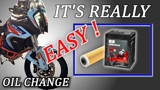 How to change the oil in a KTM 1290 Super Adventure motorcycle by yourself  KTM garage [upl. by Mij]