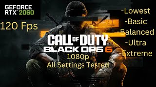 RTX 2060  Bo6 Benchmark  1080p  All Settings Tested [upl. by Paulson]