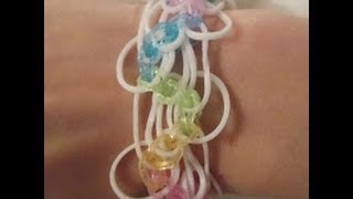 Rainbow Loom How to Make a Loopy Lace Bracelet Original Pattern [upl. by Ahsatam]