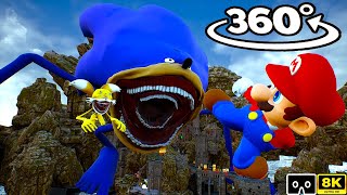 Sonic Tapes 360° VS Mario  Ruined Mushroom Kingdom  Scary VR 360º 8K Animation Film [upl. by Kcirtemed262]