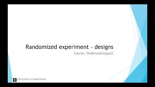 Randomized Experiments  Designs [upl. by Nortal]