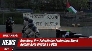 ProPalestinian Protesters Shut Down Golden Gate Bridge amp I880  protests in san francisco [upl. by Akimehs]