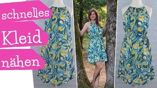 schnelles Sommerkleid ohne Schnittmuster nähen  1m Stoff  2 Styles  Nähanleitung  mommymade [upl. by Ajani881]