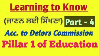 Delors Commission  First Pillar of Education [upl. by Lexi330]