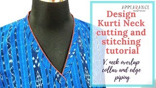 Womens Design V Neck A Stepbystep Guide  Design Kurti Neck Cutting And Stitching Tutorial [upl. by Akiner878]