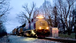 CSX FRESH 4710 SD70 flared Mac leads a MASSIVE 644 axle M642 passing St John IN [upl. by Silin353]