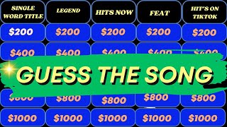 GUESS THE SONG JEOPARDY STYLE  MUSIC QUIZ  2 [upl. by Gery]