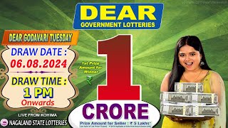 NAGALAND STATE LOTTERIES DEAR GODAVARI TUESDAY DRAW DATE 06082024 DEAR GOVERNMENT LOTTERIES [upl. by Bushweller]