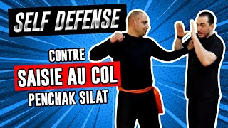 Comment se défendre contre une saisie au col en Penchak Silat Self défense  Combat de rue [upl. by Hanah]