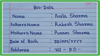 How to Write BiodataBiodata FormatResumeBiodata Kaise Banaye [upl. by Watkins751]