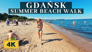 POLAND  GDAŃSK  4K  SUMMER BEACH WALK 2021 [upl. by Nnylirej]