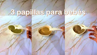 3 PAPILLAS para bebés NUTRITIVAS y FÁCILES [upl. by Amehr575]